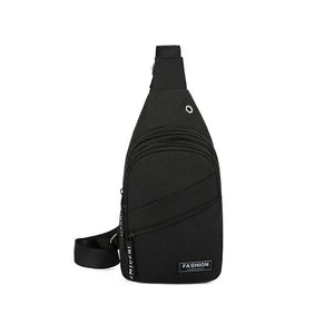 High Men Chest Bag Anti-Theft Sling Pack USB Charge Port Satchel
