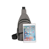 High Men Chest Bag Anti-Theft Sling Pack USB Charge Port Satchel