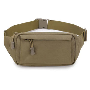 Men Fanny Pack Chest Bag 3 Pockets Nylon Waist Bag Black/Khaki