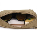 Men Fanny Pack Chest Bag 3 Pockets Nylon Waist Bag Black/Khaki