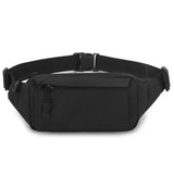 Men Fanny Pack Chest Bag 3 Pockets Nylon Waist Bag Black/Khaki