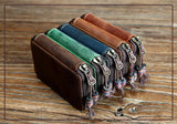 Men Leather Key Holder Key Wallet Zip Organizer Pouch