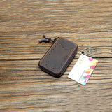 Men Leather Key Holder Zipper Key Wallet Women Housekeeper Key Case Bag