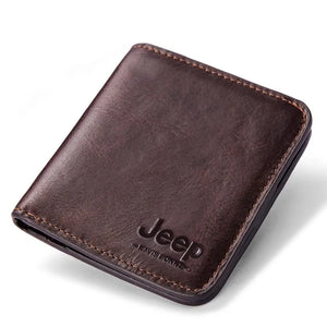 Vintage Men's Leather Wallet with Zipper Pouch