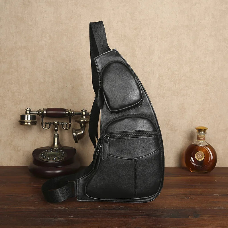 High Men Waist Pack Vintage Messenger Shoulder Bag PU Leather Mobile Phone Bag