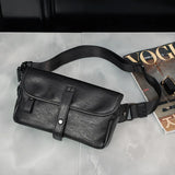 Men's PU Leather Chest Bag Crossbody Small Shoulder Handbag