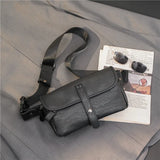 Men's PU Leather Chest Bag Crossbody Small Shoulder Handbag