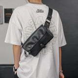 Men's PU Leather Chest Bag Crossbody Small Shoulder Handbag