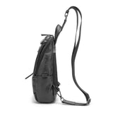 Men's PU Leather Chest Bag Shoulder Messenger Bag Small Backpack