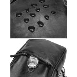 Men's PU Leather Chest Bag Shoulder Messenger Bag Small Backpack