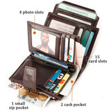 Vintage Men's Leather Thin Wallet Zipper Pouch Male Purse Money Bag