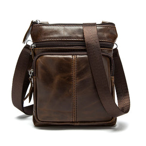 Leather Messenger Bag Men Shoulder Crossbody Handbag Small Male