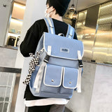 Multiple Pockets Buckle Women Backpack Large Capacity Waterproof Laptop Backpack