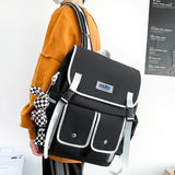 Multiple Pockets Buckle Women Backpack Large Capacity Waterproof Laptop Backpack