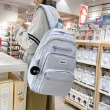 Waterproof Backpack For Women Solid School Travel Bag