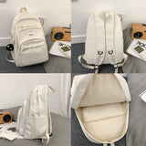 Waterproof Backpack For Women Solid School Travel Bag