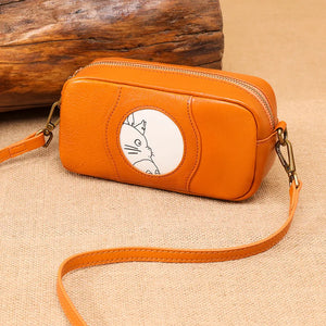 My Neighbor Totoro Leather Shoulder Bag Cowhide Mobile Phone Bag