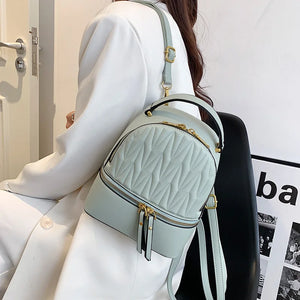 High School Bags for Teenager Girls Shoulder Bag Pu Leather Women Small Packpack