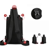Nylon Chest Bag USB Charging Cross Body Rucksack Sling Backpack