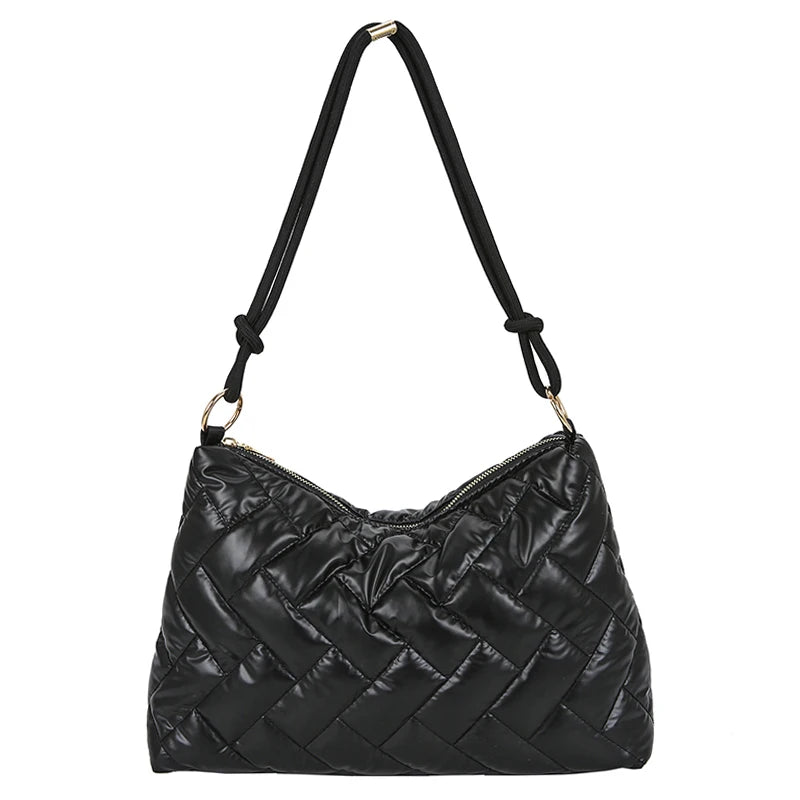 Nylon Shoulder Bags for Women Winter Ladies Lingge Armpit Bag