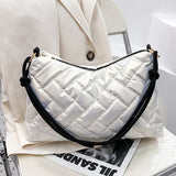 Nylon Shoulder Bags for Women Winter Ladies Lingge Armpit Bag