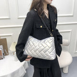 Nylon Shoulder Bags for Women Winter Ladies Lingge Armpit Bag