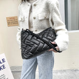 Nylon Shoulder Bags for Women Winter Ladies Lingge Armpit Bag