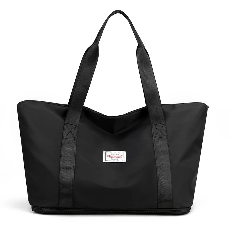 Nylon Women's Shoulder Bag Large Capacity Tote Solid Color Travel Bag