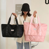 Nylon Women's Shoulder Bag Large Capacity Tote Solid Color Travel Bag