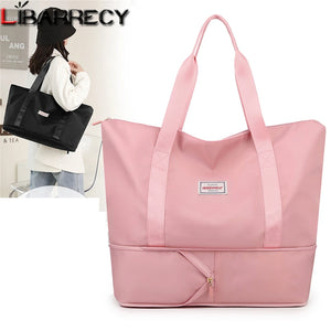 Nylon Women's Shoulder Bag Large Capacity Tote Solid Color Travel Bag