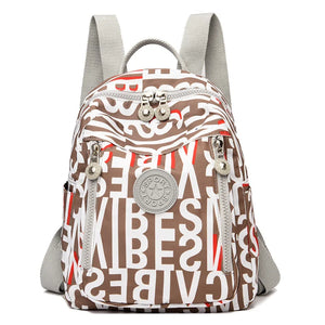 Nylon Floral Women Backpack Multifunctional Travel Bag
