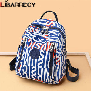 Nylon Floral Women Backpack Multifunctional Travel Bag