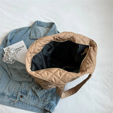 Nylon Cotton Big Shoulder Bag Winter Shopper Totes