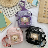 Nylon Shoulder Bag Cartoon Tote Cross Body Handbag for Women