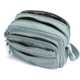Nylon Multilayer Crossbody Bag with Flaps