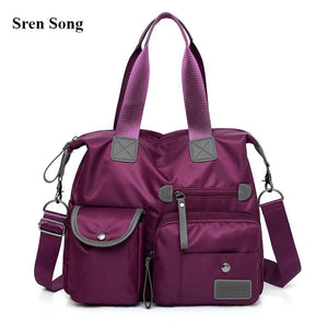Waterproof Nylon Women Messenger Bag Large Capacity Handbag