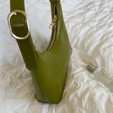 Classic Women Shoulder Bag Small Handbag Retro Solid Half Circle Hand Bag