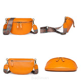 Vintage Women Cow Leather Waist Bag Designers Ladies Travel Chest