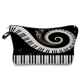 Music Notes Print Makeup Bag Organizer Portable Pencil Case