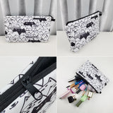 Music Notes Print Makeup Bag Organizer Portable Pencil Case