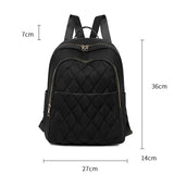 Waterproof Rhombus Backpack Women's Large Capacity Casual Travel Bag