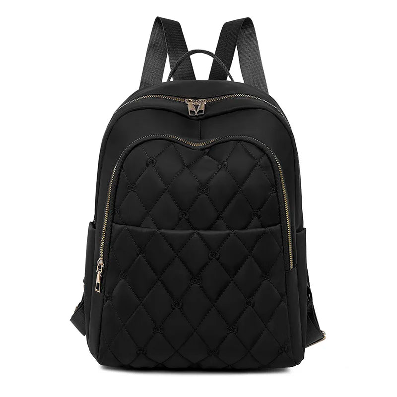 Waterproof Rhombus Backpack Women's Large Capacity Casual Travel Bag