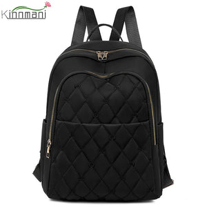 Waterproof Rhombus Backpack Women's Large Capacity Casual Travel Bag