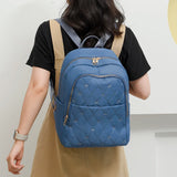 Waterproof Rhombus Backpack Women's Large Capacity Casual Travel Bag