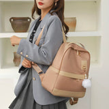 Oxford Cloth Women's Backpacks Hair Ball Pendant Girls Student