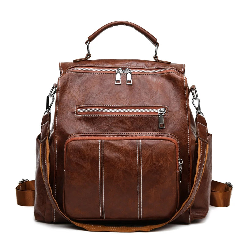 PU Leather Backpack Women Retro Backpacks Ladies School Bag Casual Backpacks