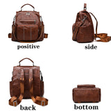 PU Leather Backpack Women Retro Backpacks Ladies School Bag Casual Backpacks