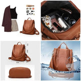 Stylish PU Leather Women's Backpack Anti-Theft Casual Bags