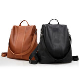 Stylish PU Leather Women's Backpack Anti-Theft Casual Bags
