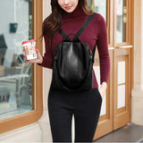 Stylish PU Leather Women's Backpack Anti-Theft Casual Bags